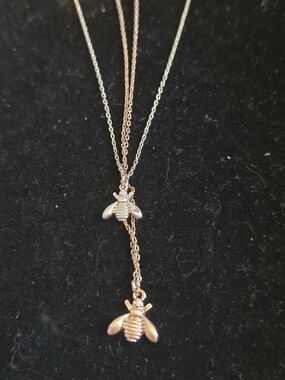 LC Lauren Conrad Rose Gold And Silver Layered Bee Necklace - Women Jewelry